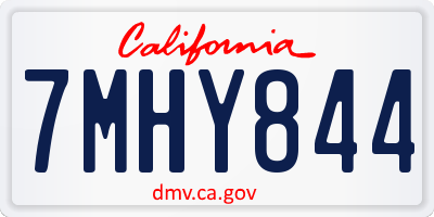 CA license plate 7MHY844