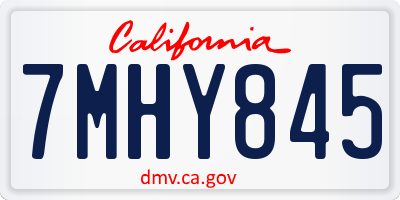 CA license plate 7MHY845