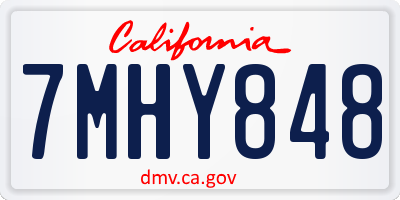 CA license plate 7MHY848