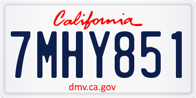 CA license plate 7MHY851