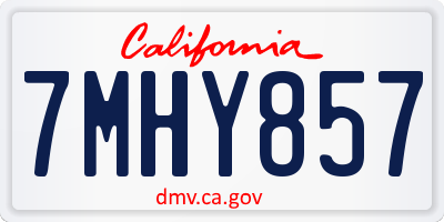CA license plate 7MHY857