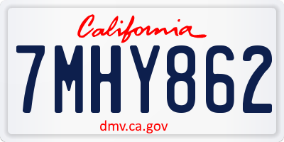 CA license plate 7MHY862