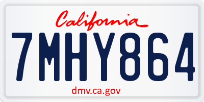 CA license plate 7MHY864