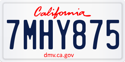 CA license plate 7MHY875