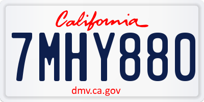 CA license plate 7MHY880