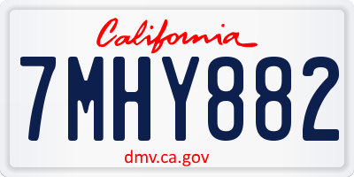 CA license plate 7MHY882