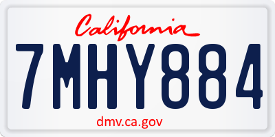 CA license plate 7MHY884