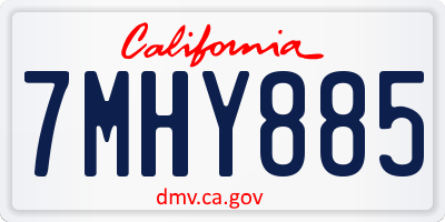 CA license plate 7MHY885