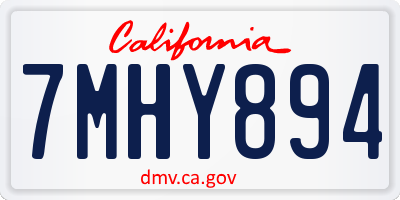 CA license plate 7MHY894