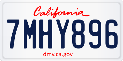 CA license plate 7MHY896
