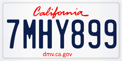 CA license plate 7MHY899