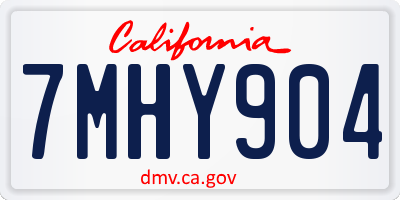 CA license plate 7MHY904
