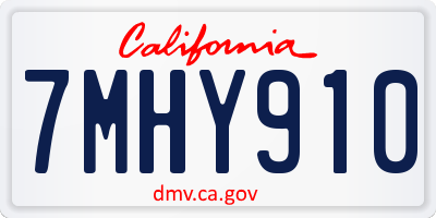 CA license plate 7MHY910