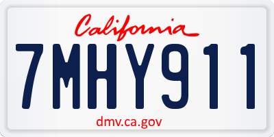 CA license plate 7MHY911