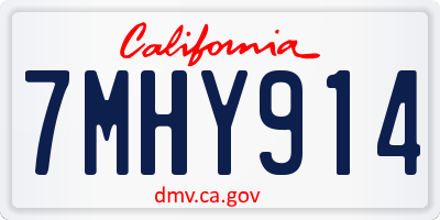 CA license plate 7MHY914