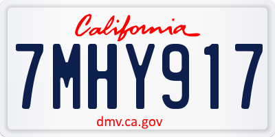 CA license plate 7MHY917