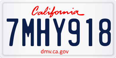 CA license plate 7MHY918