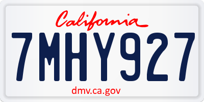 CA license plate 7MHY927