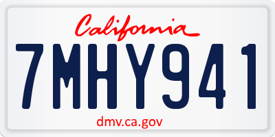 CA license plate 7MHY941