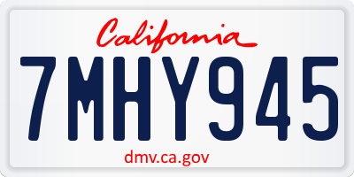 CA license plate 7MHY945