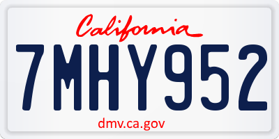 CA license plate 7MHY952