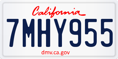 CA license plate 7MHY955