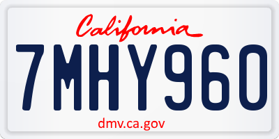CA license plate 7MHY960