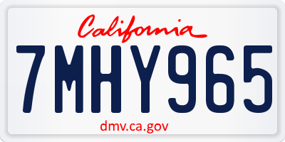 CA license plate 7MHY965