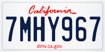 CA license plate 7MHY967