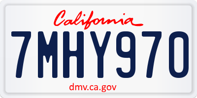 CA license plate 7MHY970