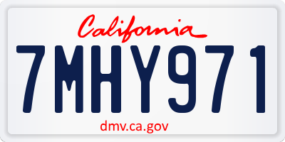 CA license plate 7MHY971