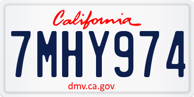 CA license plate 7MHY974