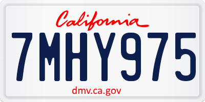 CA license plate 7MHY975