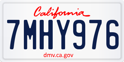 CA license plate 7MHY976