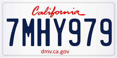 CA license plate 7MHY979