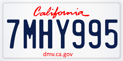 CA license plate 7MHY995