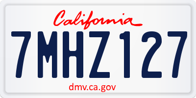 CA license plate 7MHZ127