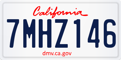 CA license plate 7MHZ146