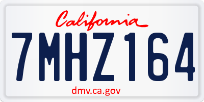 CA license plate 7MHZ164