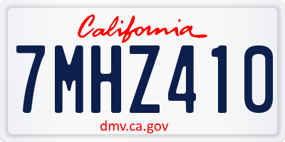 CA license plate 7MHZ410