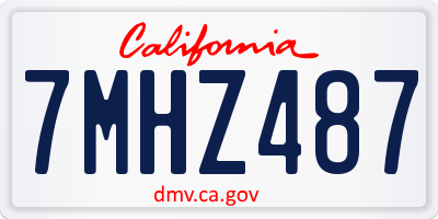 CA license plate 7MHZ487