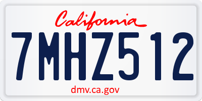CA license plate 7MHZ512