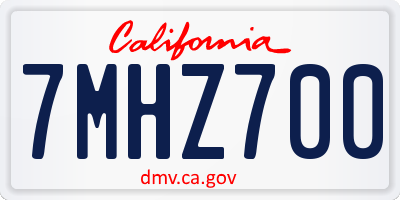 CA license plate 7MHZ700