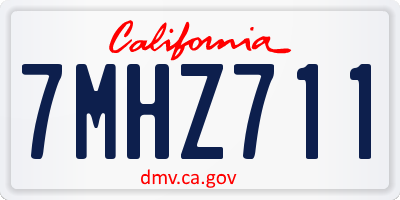 CA license plate 7MHZ711