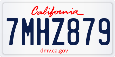 CA license plate 7MHZ879