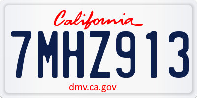 CA license plate 7MHZ913