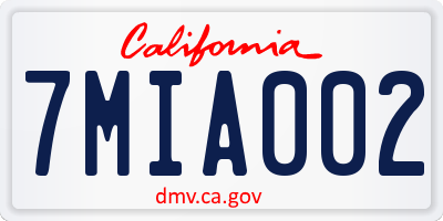 CA license plate 7MIA002