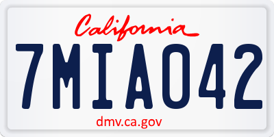 CA license plate 7MIA042