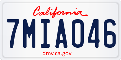 CA license plate 7MIA046