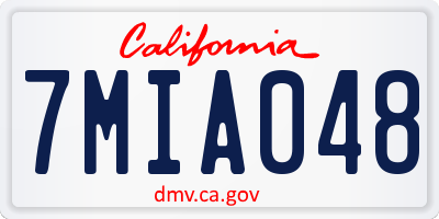 CA license plate 7MIA048